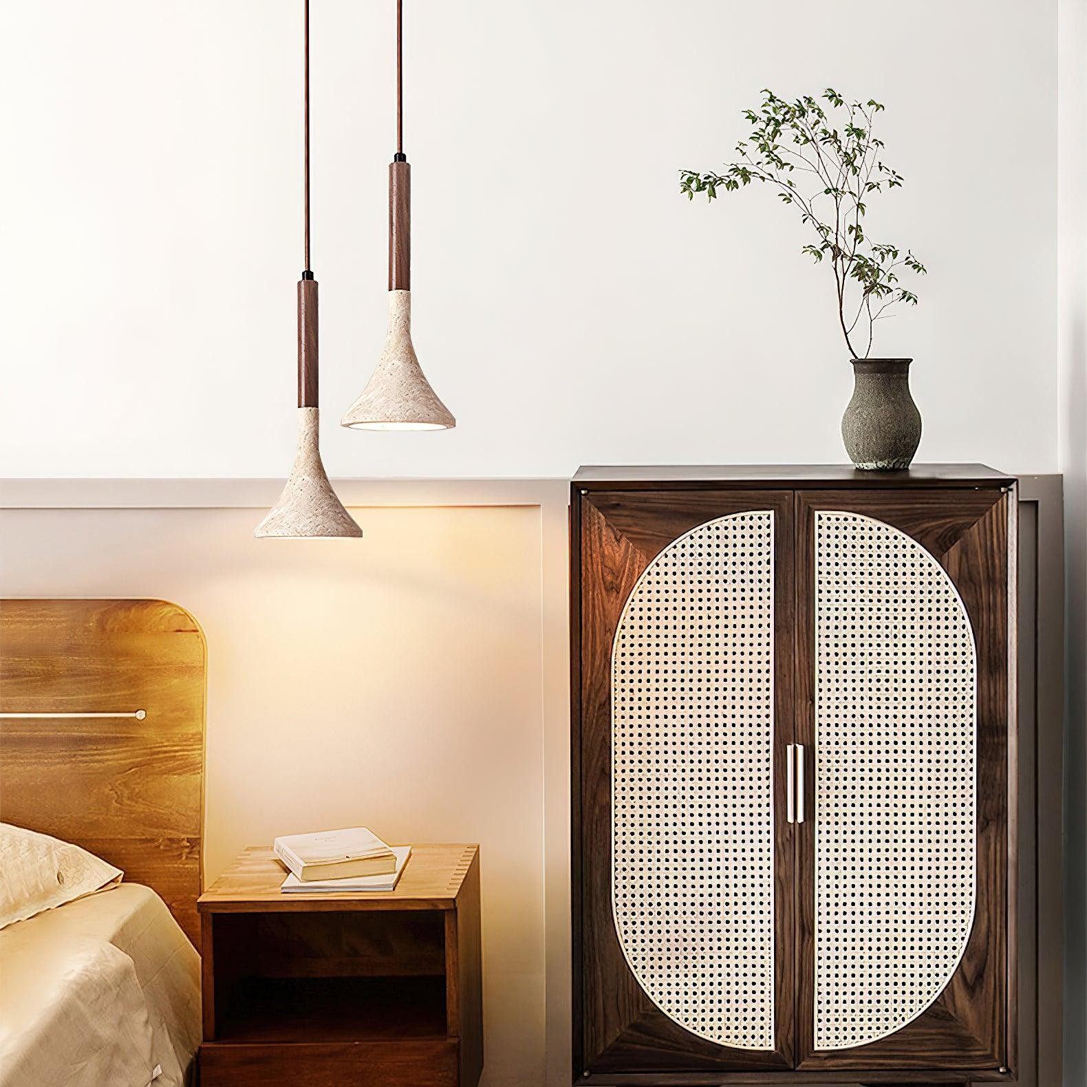 Alphomo Japandi travertijn hanglamp HL3443