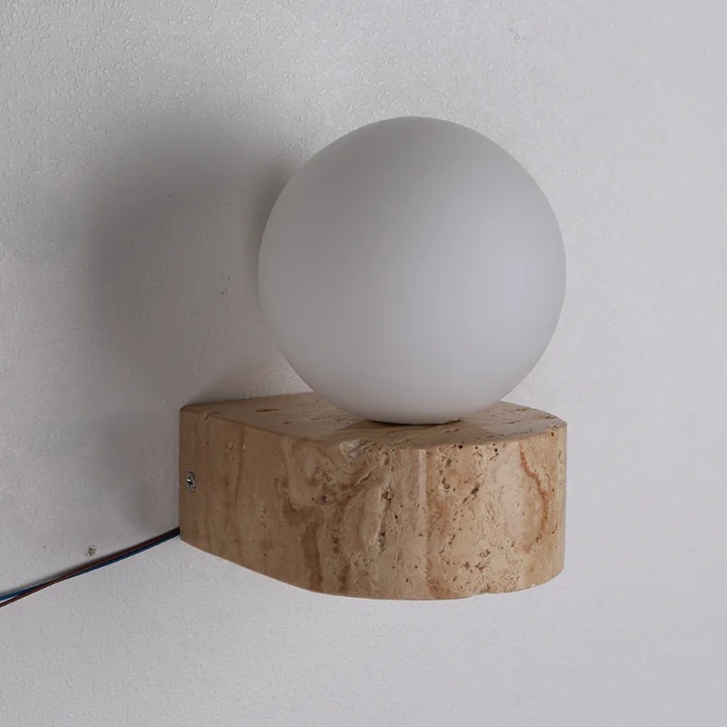 Travertin halfronde wandlamp HL3439