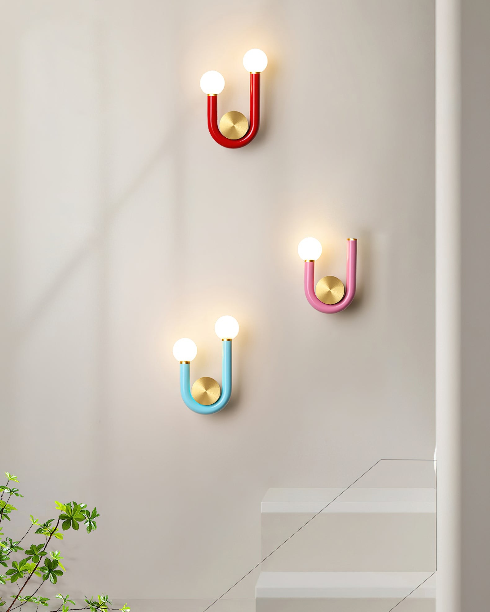 Creatieve U-vormige dubbele kop wandlamp HL894