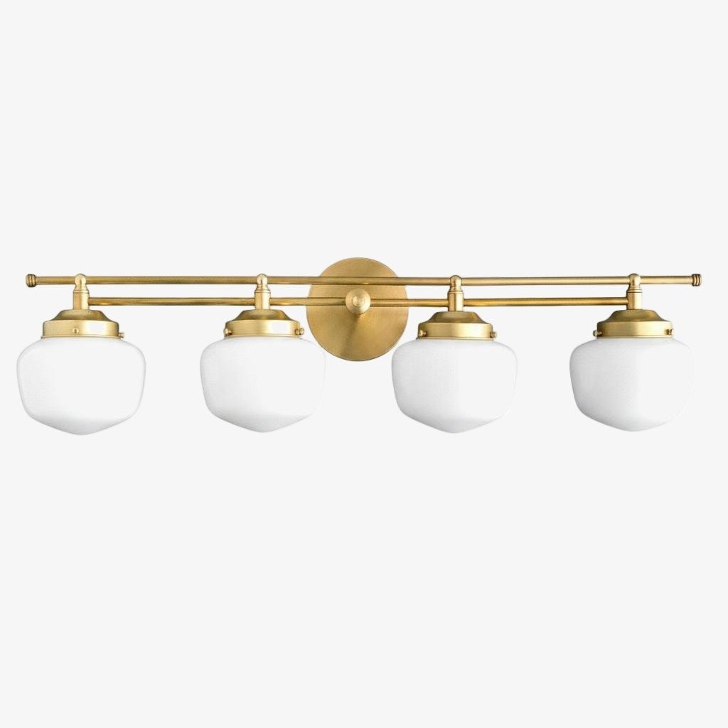 Opalume glazen Art Deco badkamerlamp - wandlamp met witte glazen kappen HL1668