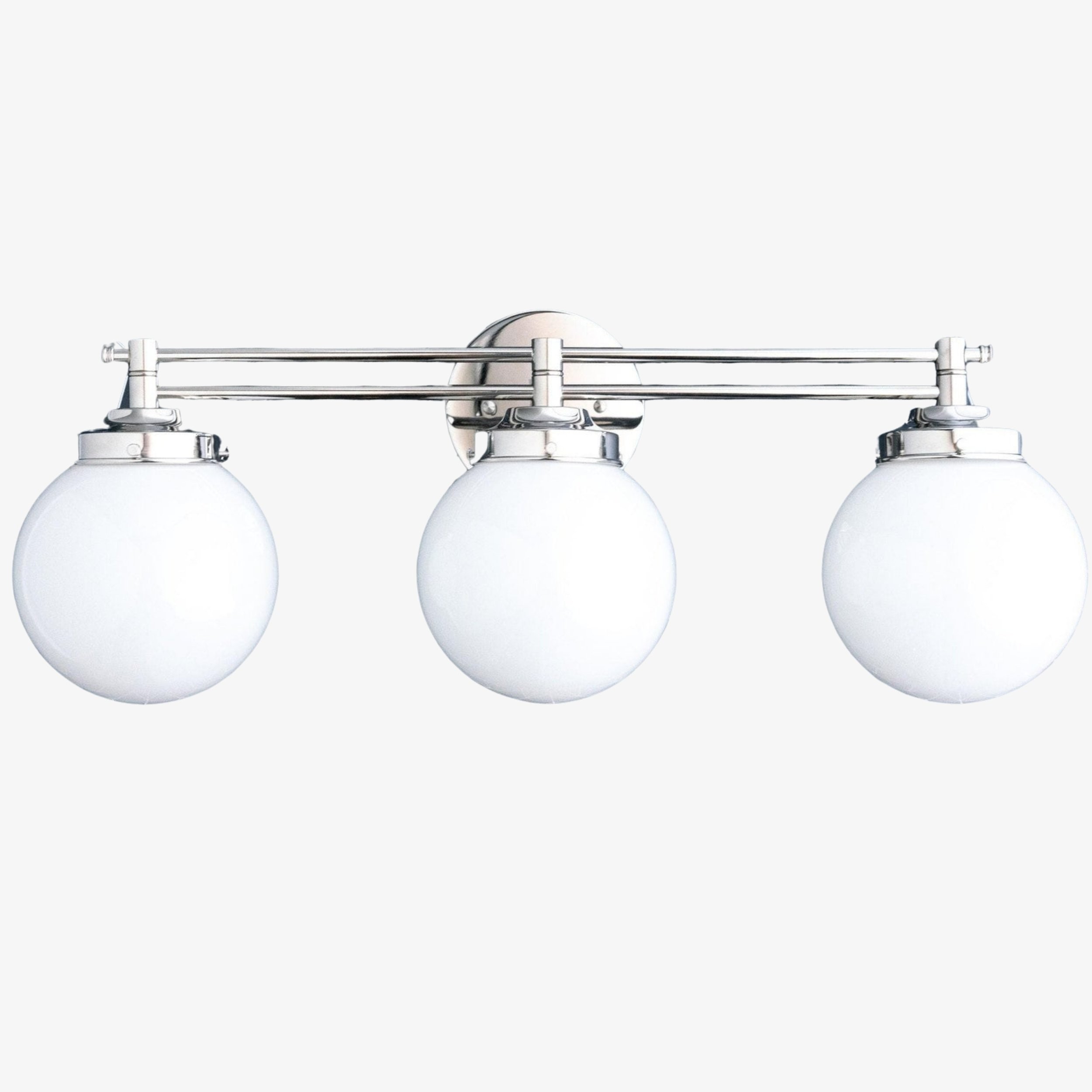 Glorica Glass moderne badkamerlamp - 3-lichts bolvormige badkamerarmatuur van opaalglas HL1714