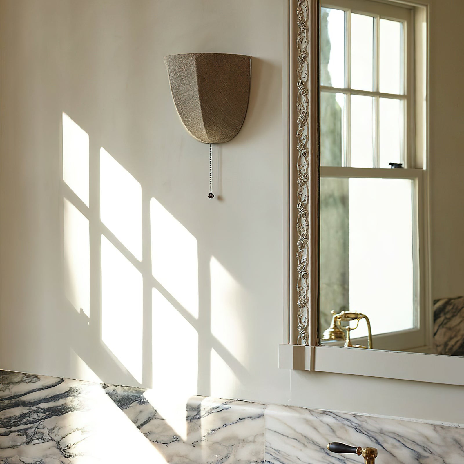 Fablune linnen wandlamp - moderne wandlamp met stoffen kap en textuur voor de woonkamer HL1134