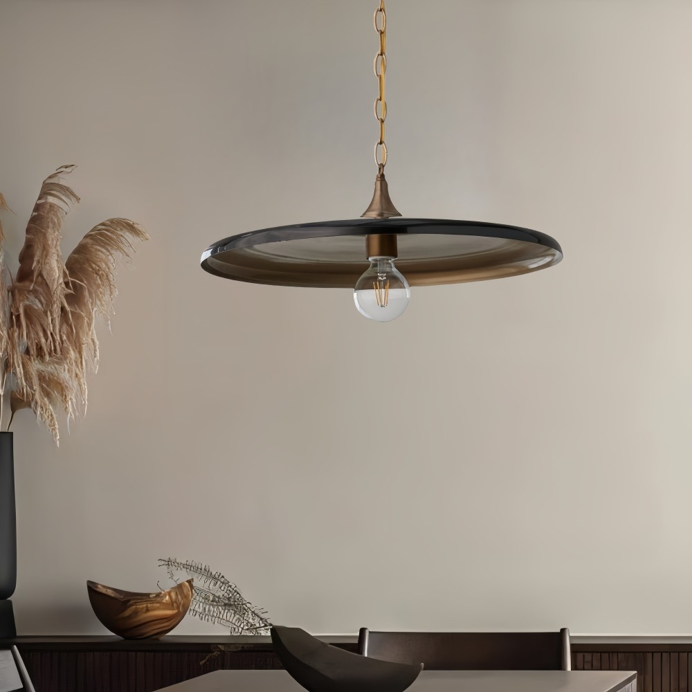 Gouden metalen schijfvormige hanglamp - moderne bolvormige lamp voor de keuken HL1324