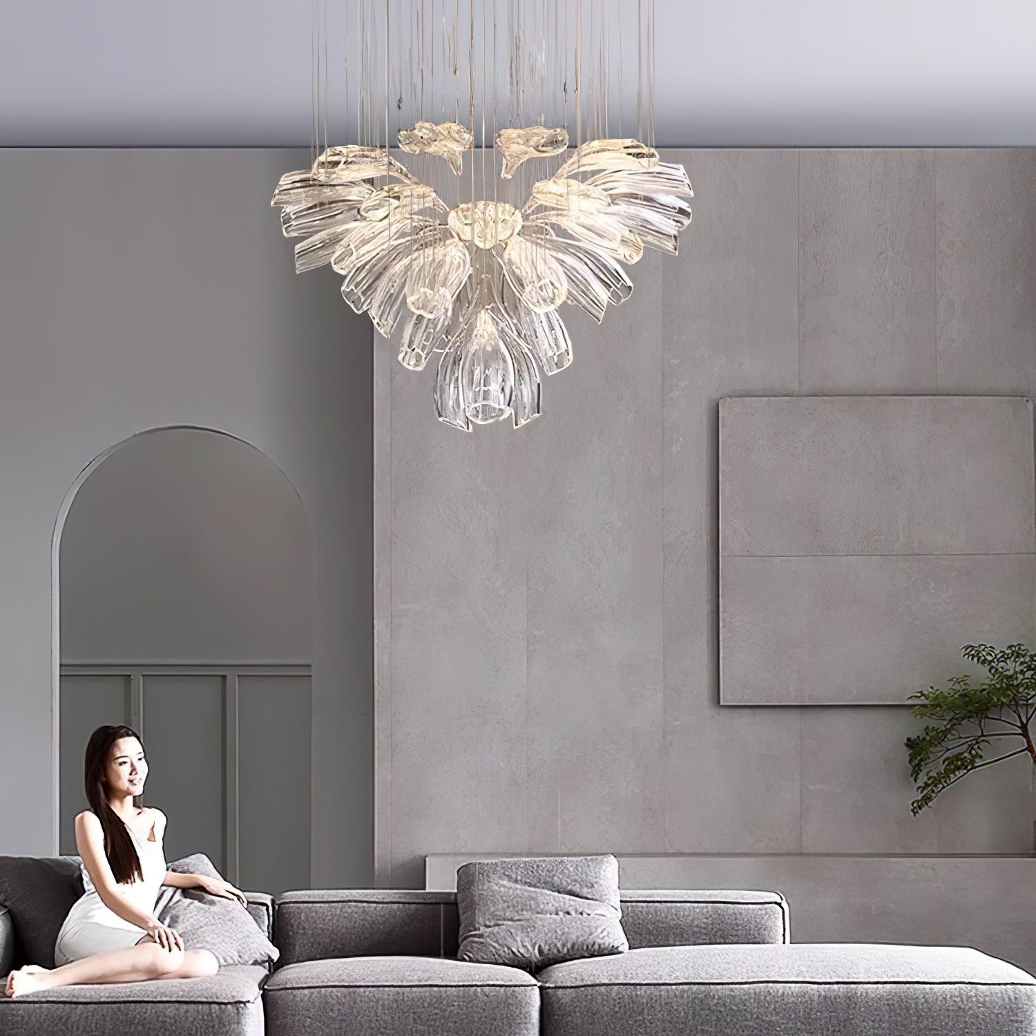 Glazen Lotus Kroonluchter HL1143