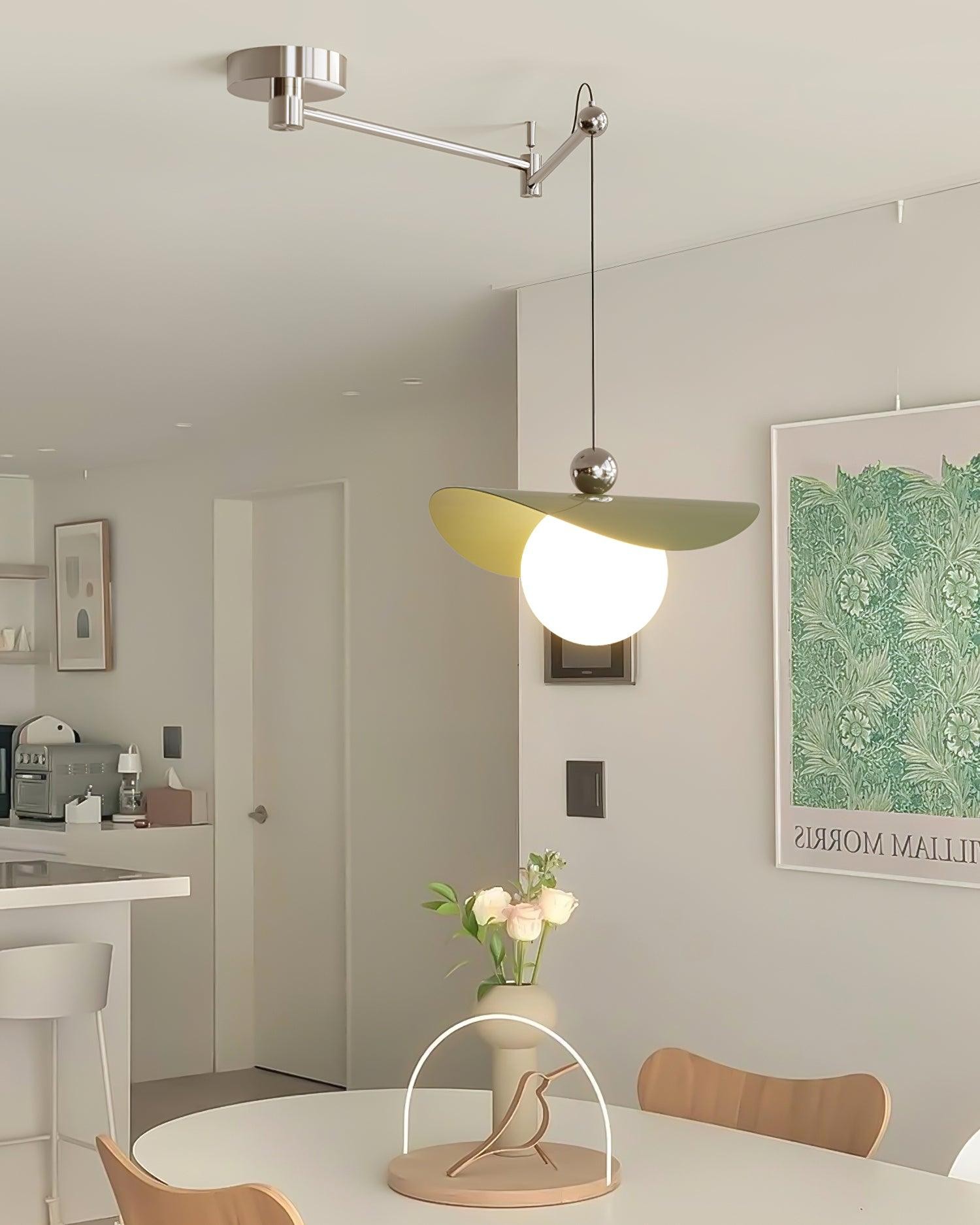 Eenvoudige verstelbare metalen hanglamp met zwenkarm HL990