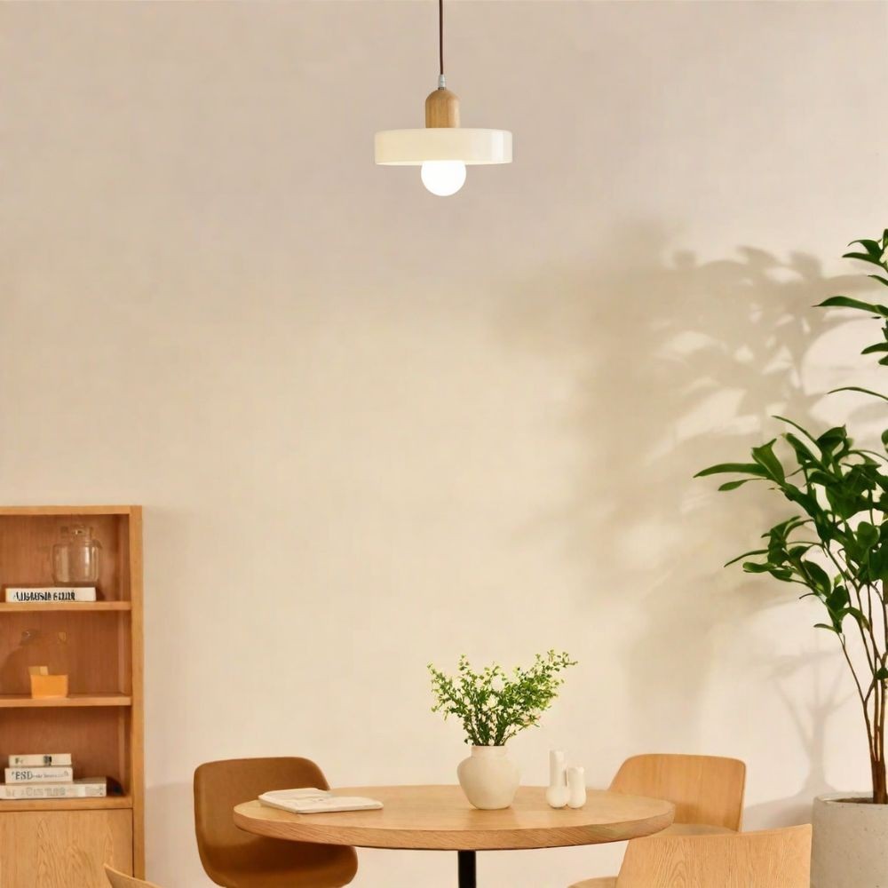 Morandi Glazen Hanglamp - Houten Schijfontwerp HL1047