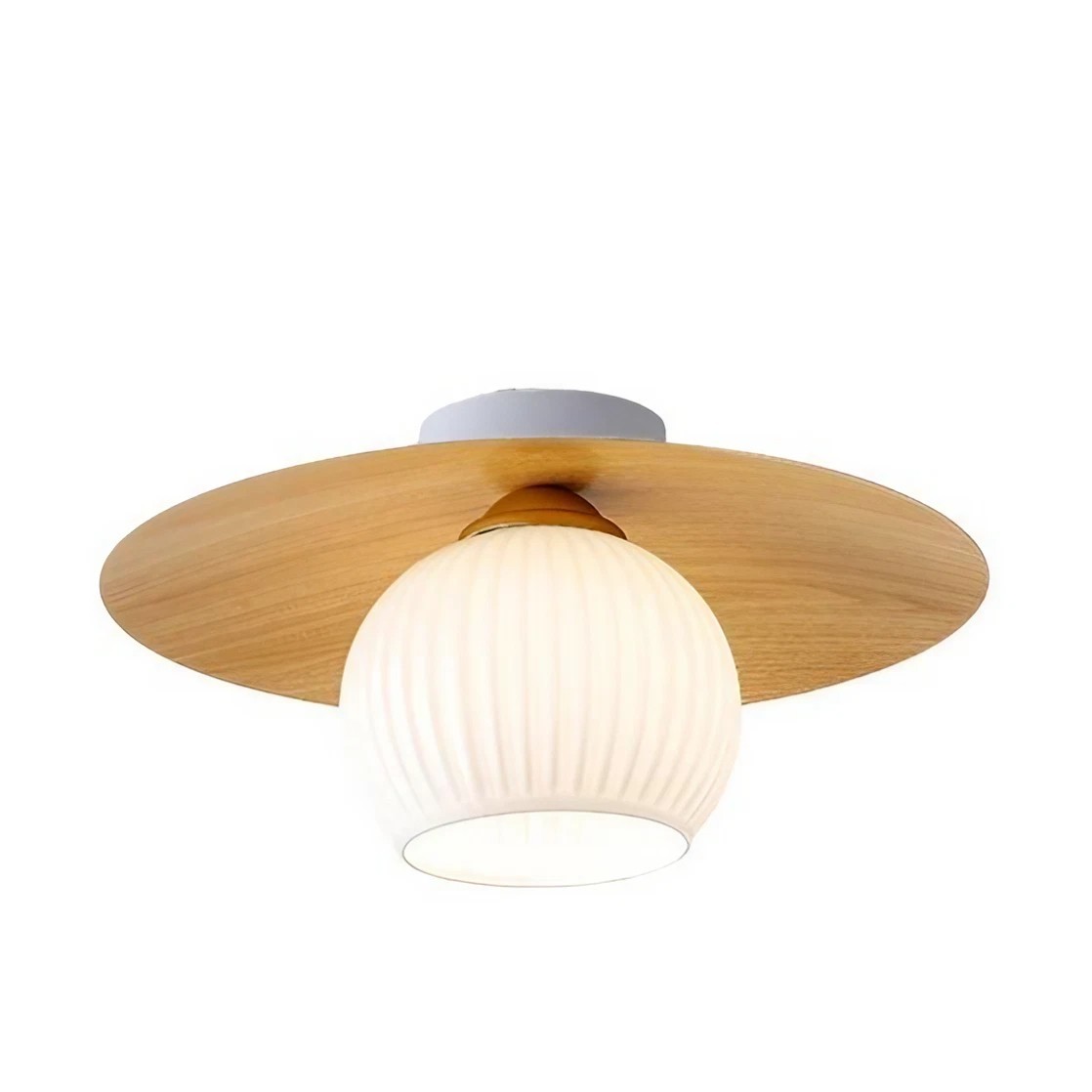 Scandinavische Glazen Geribbelde Bol Plafondlamp HL12