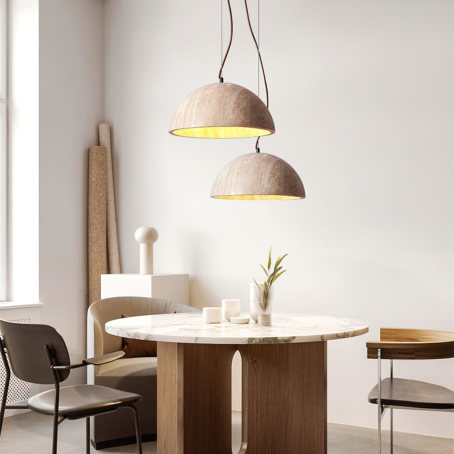 Travertine Creatieve Halfronde Hanglamp HL473
