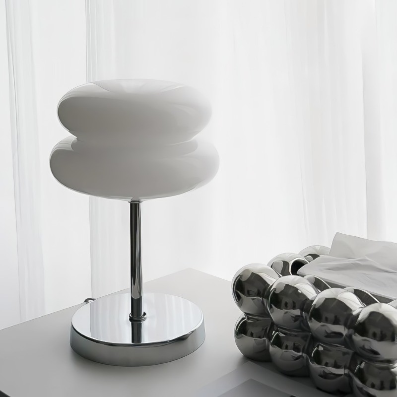 Bauhaus Dubbele Glazen Tafellamp - Sculpturale Gelaagde Nachtlamp voor Slaapkamer en Bureau HL22