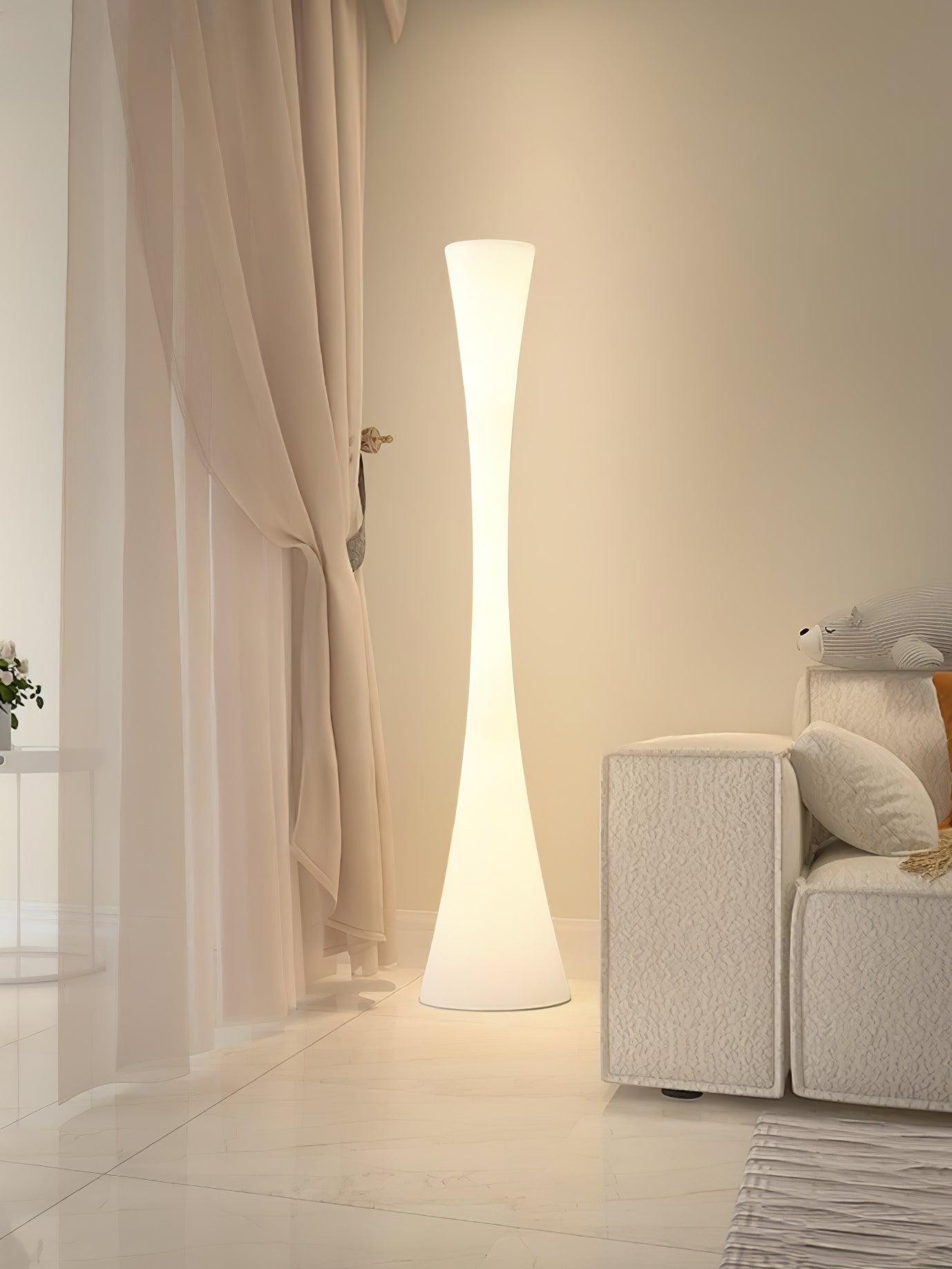 Romantische eenvoudige witte kolomvloerlamp HL997