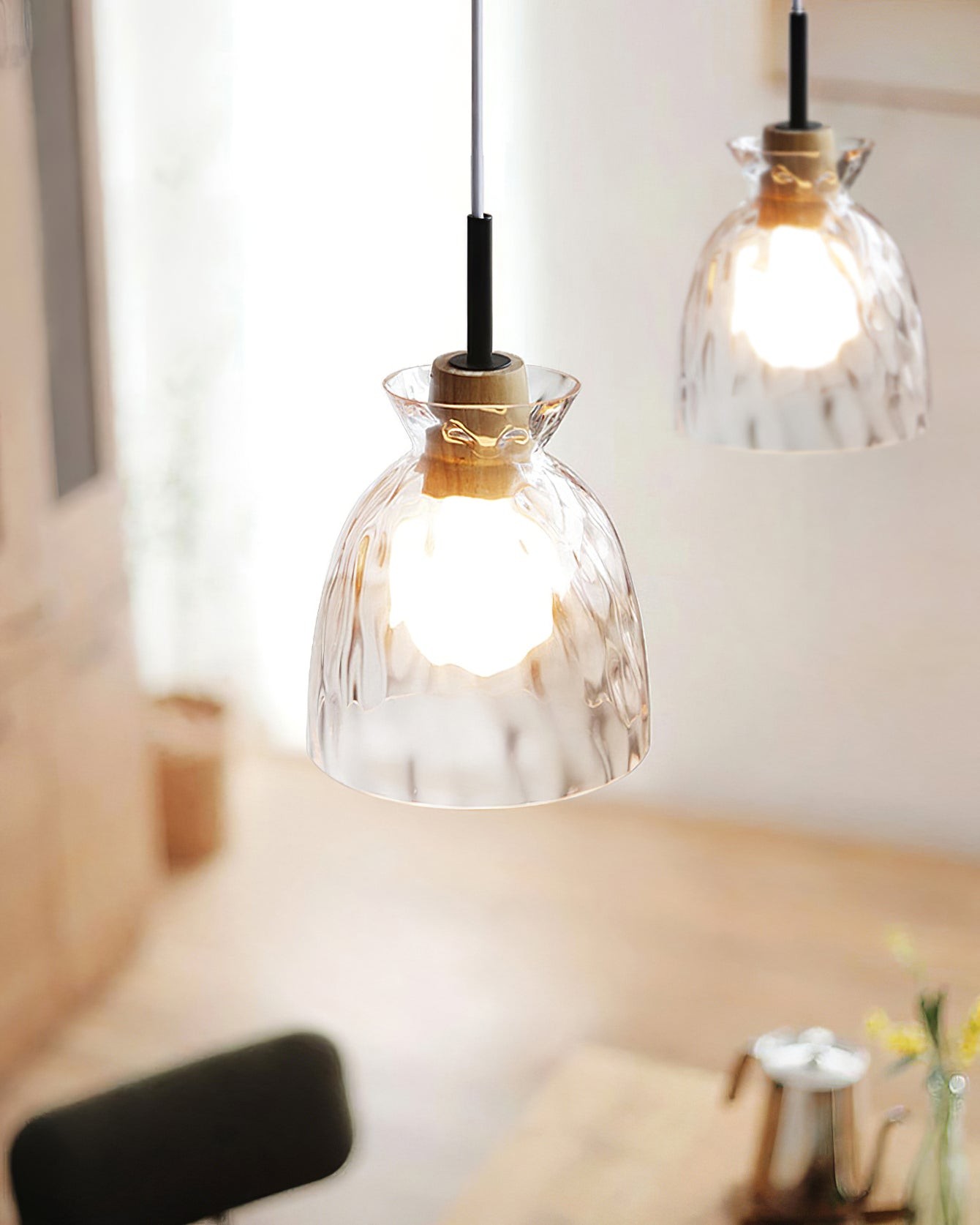 Moderne Water Ripple Transparante Glazen Hanglamp HL798
