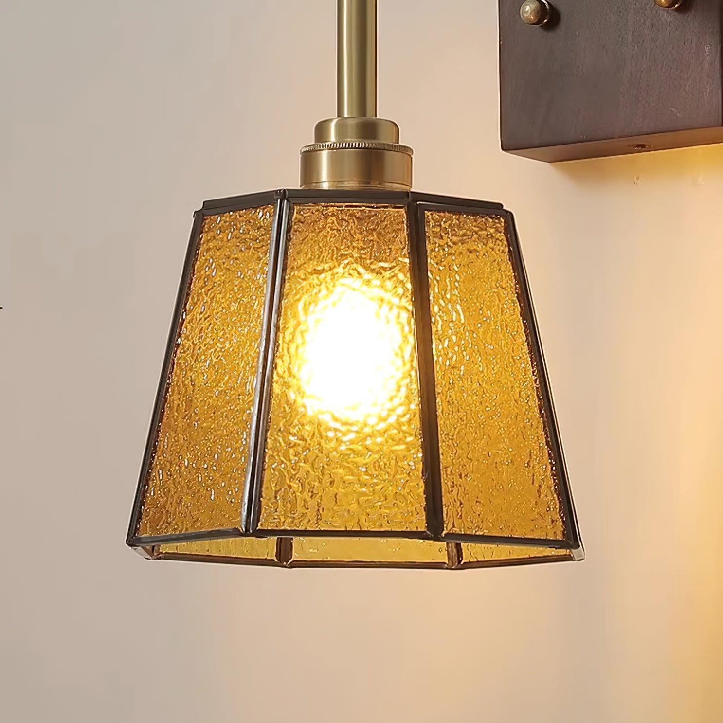 Vintage messing walnoot wandlamp HL843