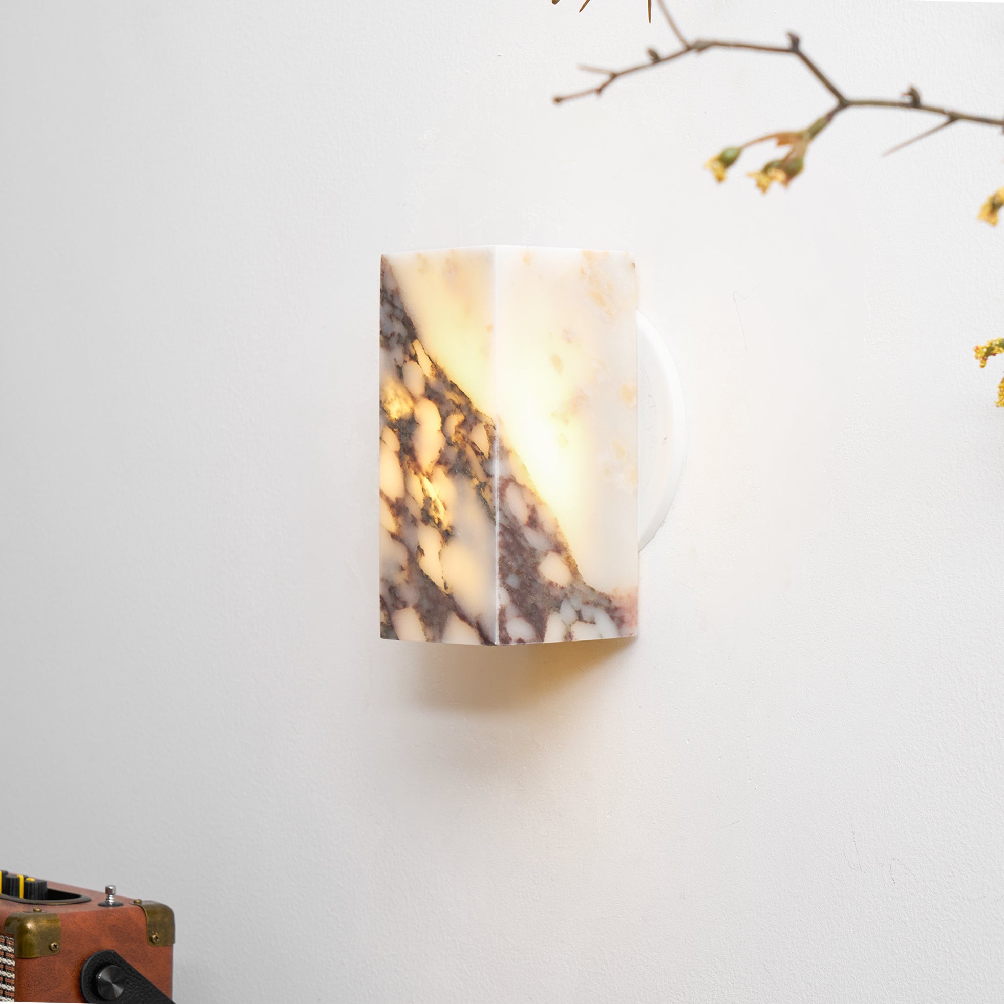 Vierkante marmeren wandlamp HL3178