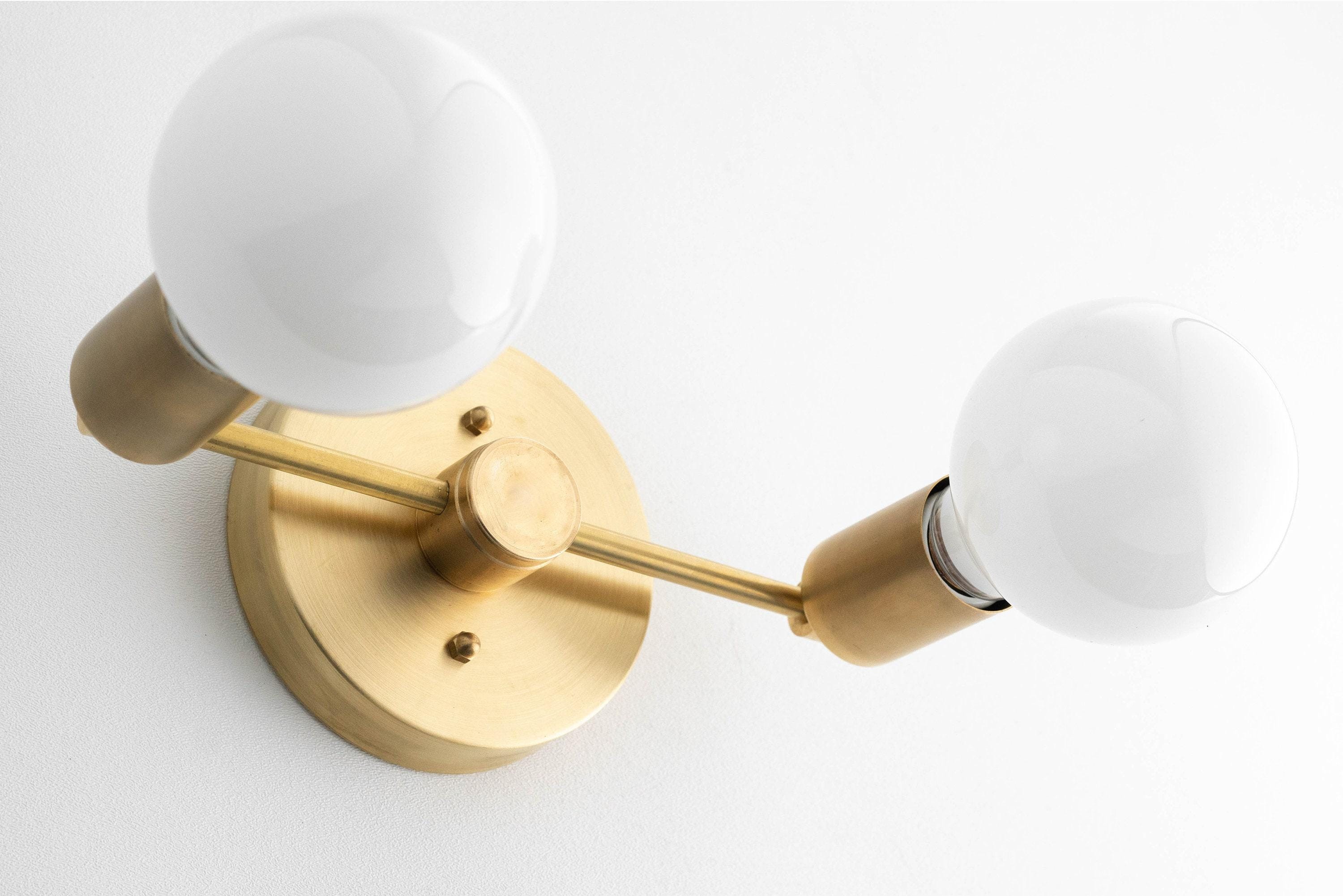 Glorica Glazen Badkamerlamp - Moderne Wandlamp van Messing voor Badkamerstijl HL1680