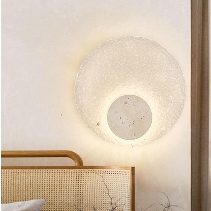 Creatieve wandlamp van glas en travertijn HL1280