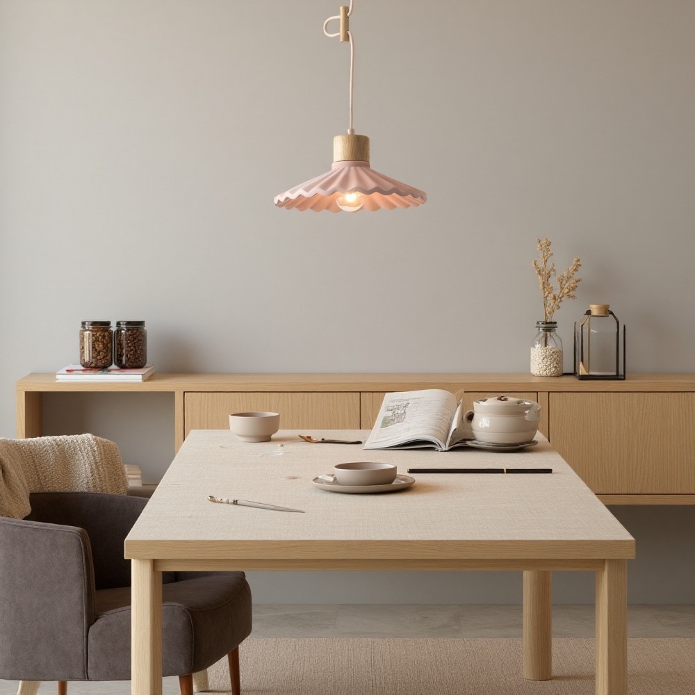 Cement Macaron hanglamp - moderne geplooide kap voor hal HL1328