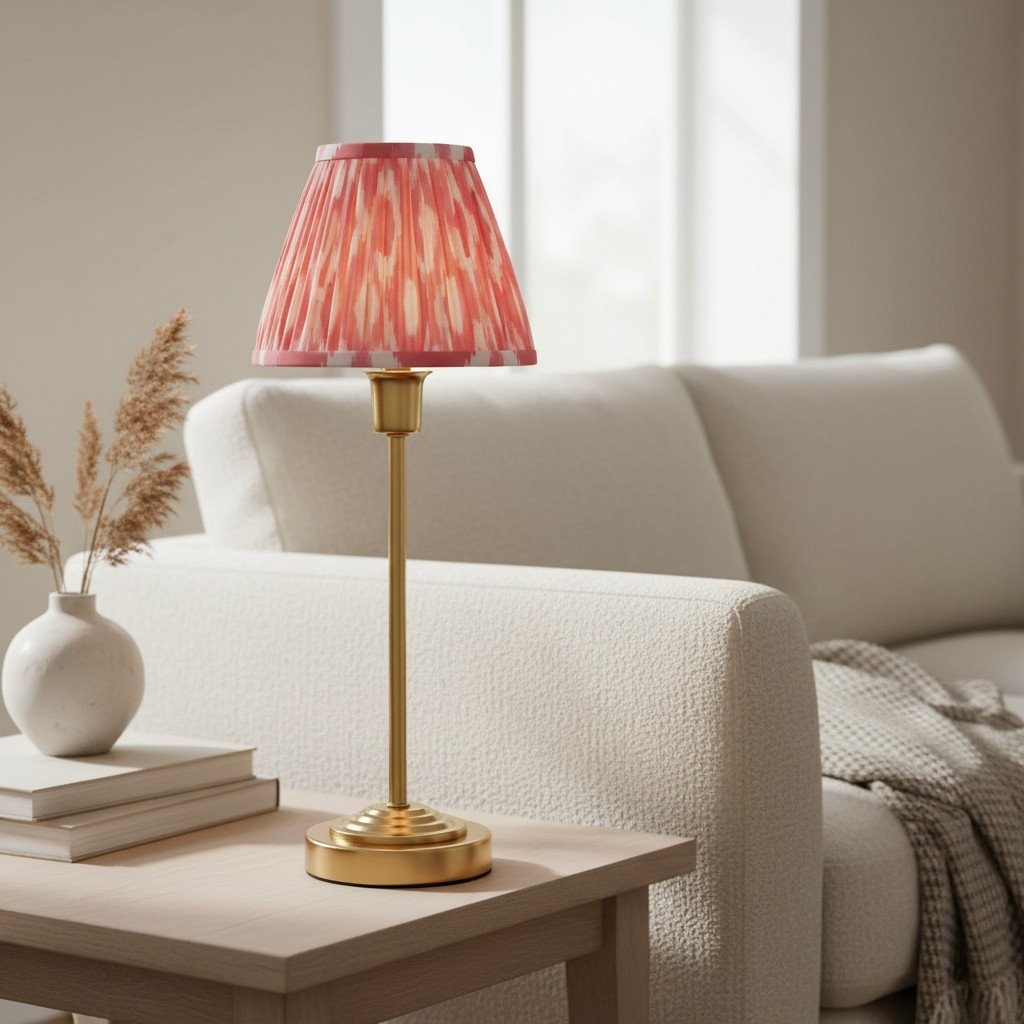 Bronzuno Tafellamp met Patroonstof - Messing of Bronskleurige Afwerking Modern-Boheemse Nacht- & Woonkamerlamp HL2152