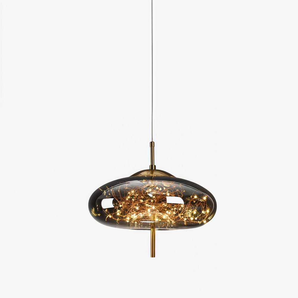Scandinavische cilindervormige ovale glazen hanglamp HL479
