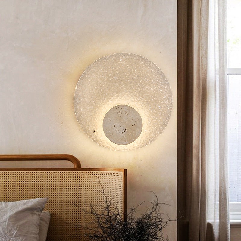 Creatieve wandlamp van glas en travertijn HL1280