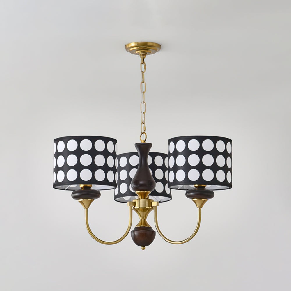 Moderne luxe zwarte kroonluchter met meerdere koppen en stippen HL1121