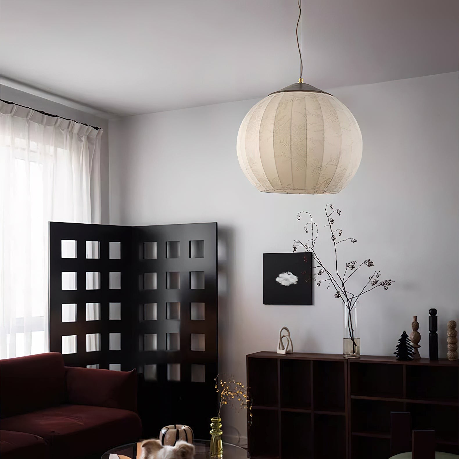 Japanse stijl stoffen lantaarn hanglamp HL547