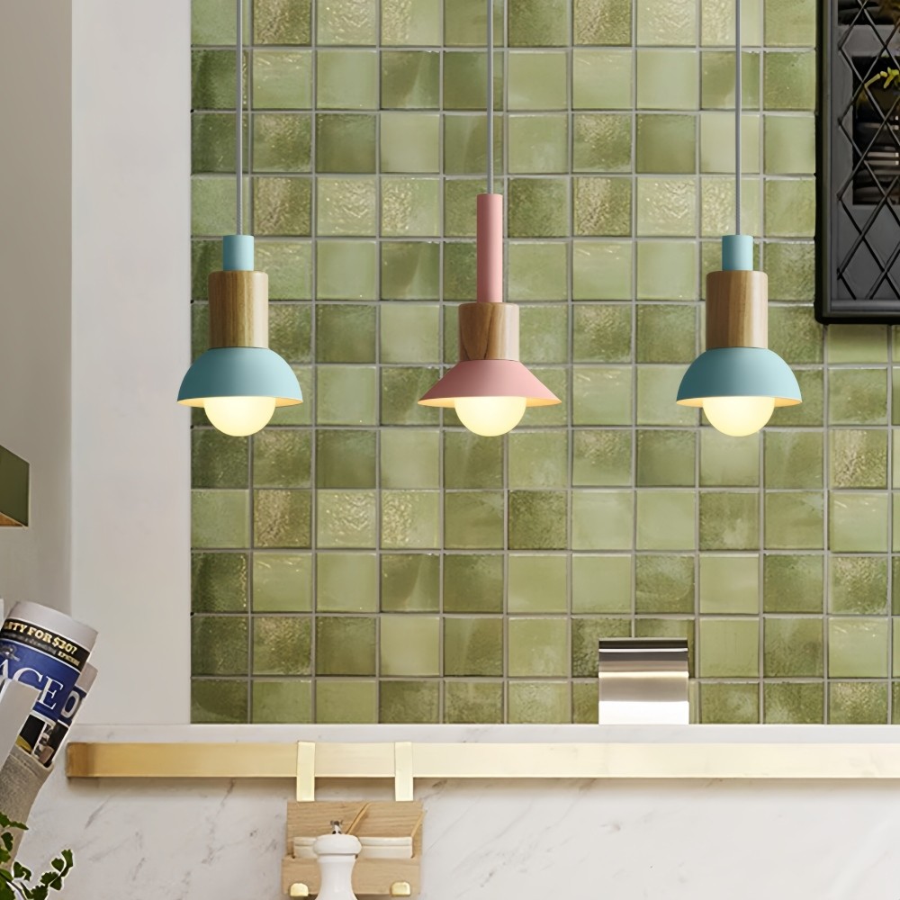 Macaron Iron Hanglamp - Geometrische Houten Lamp voor de Entree HL1065