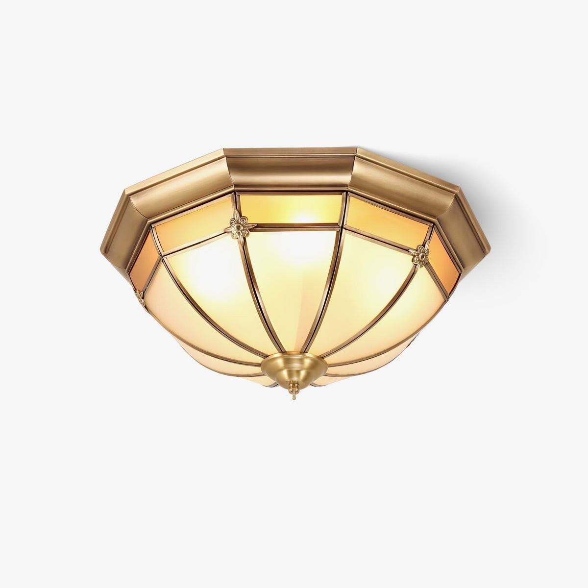 Koepelvormige messing plafondlamp HL463