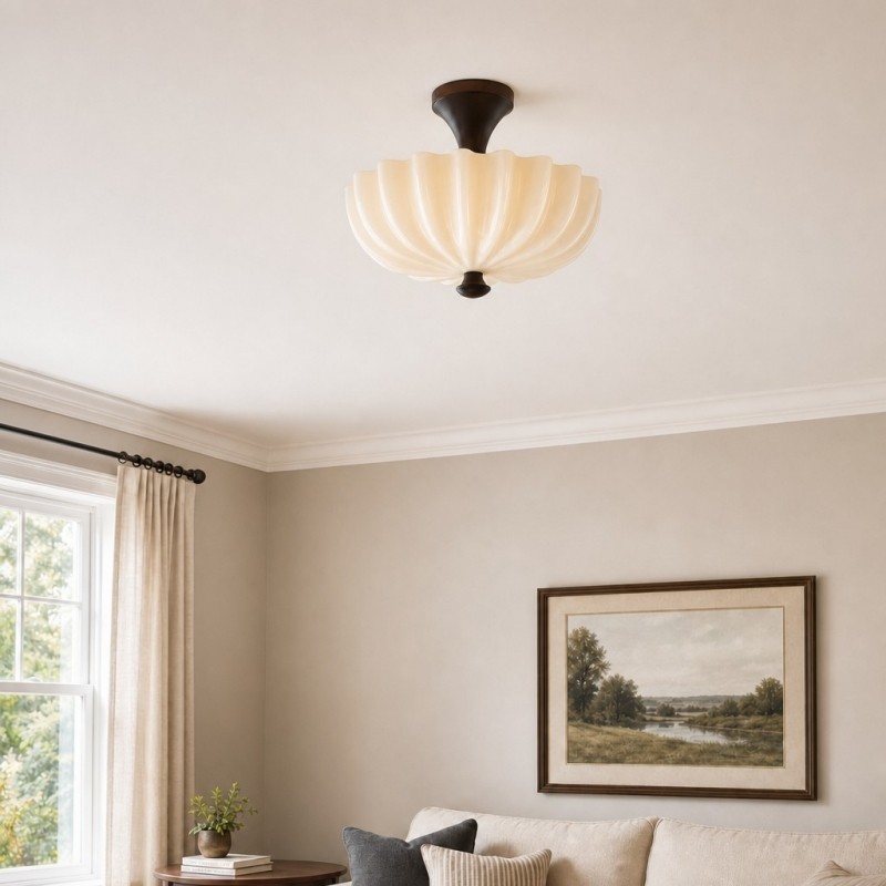 Durnic Crème Stijl Plafondlamp - Franse Vintage Plafondlamp voor Slaapkamer HL3607