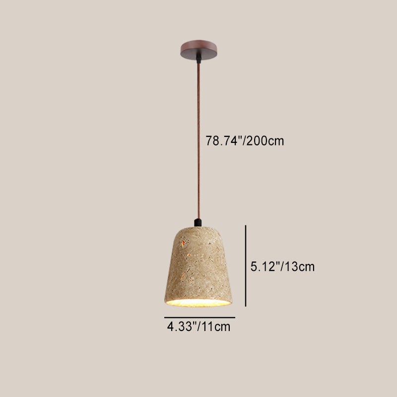Traditionele Japanse Travertijn Houten Hanglamp HL869