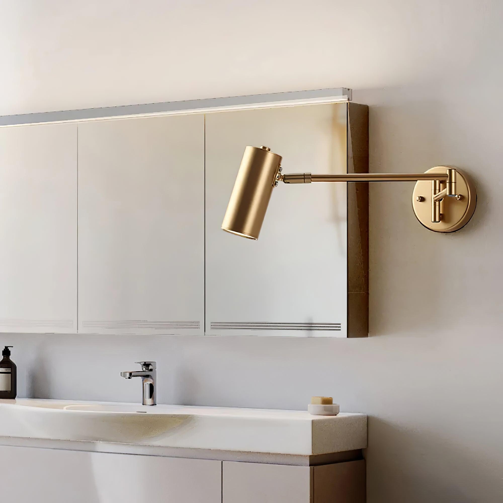 Moderne metalen cilindervormige wandlamp met zwenkarm HL1076