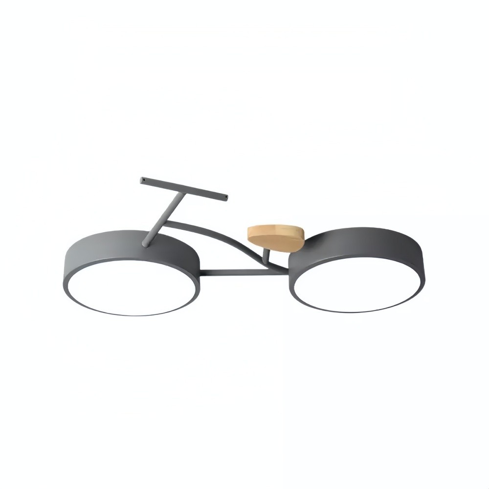 Nordic Wood Disc Plafondlamp - Fiets LED Lamp voor Kinderkamer HL1350