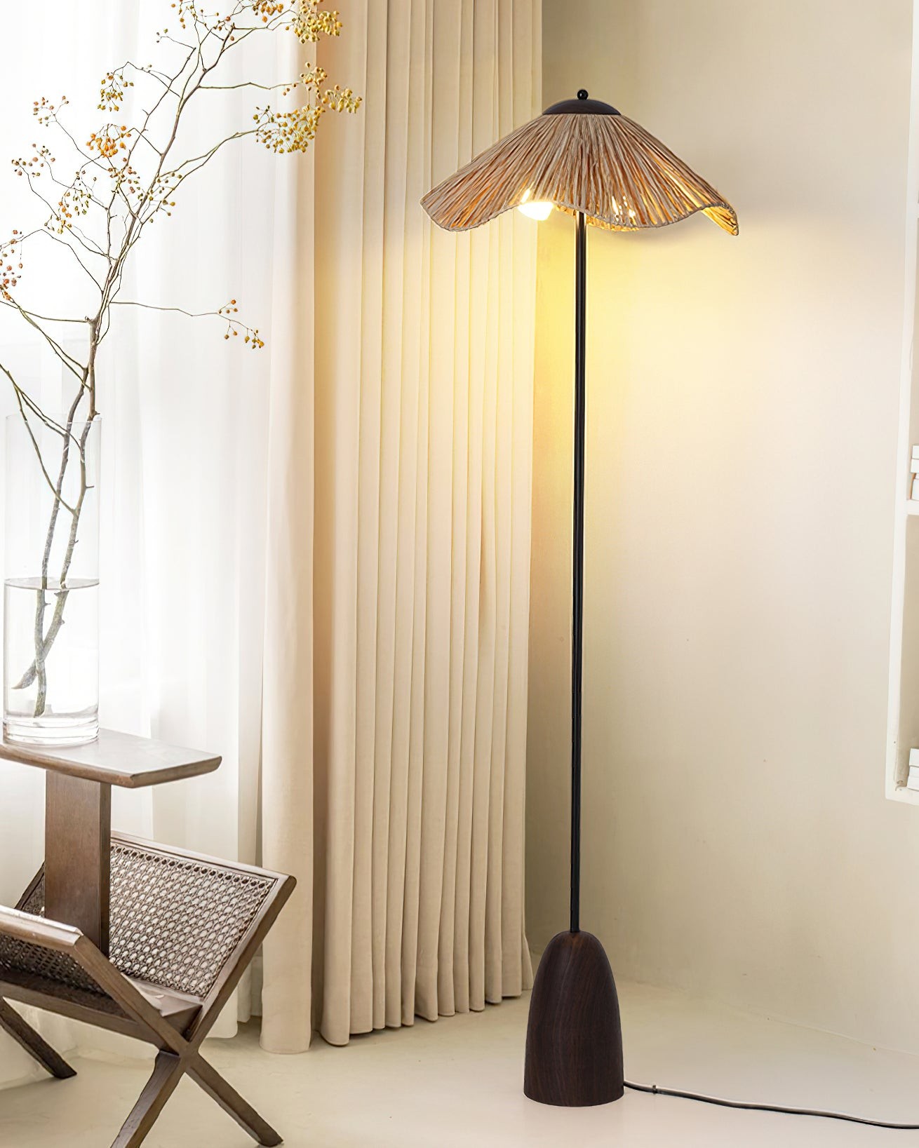 Retro strohoed vloerlamp HL1184