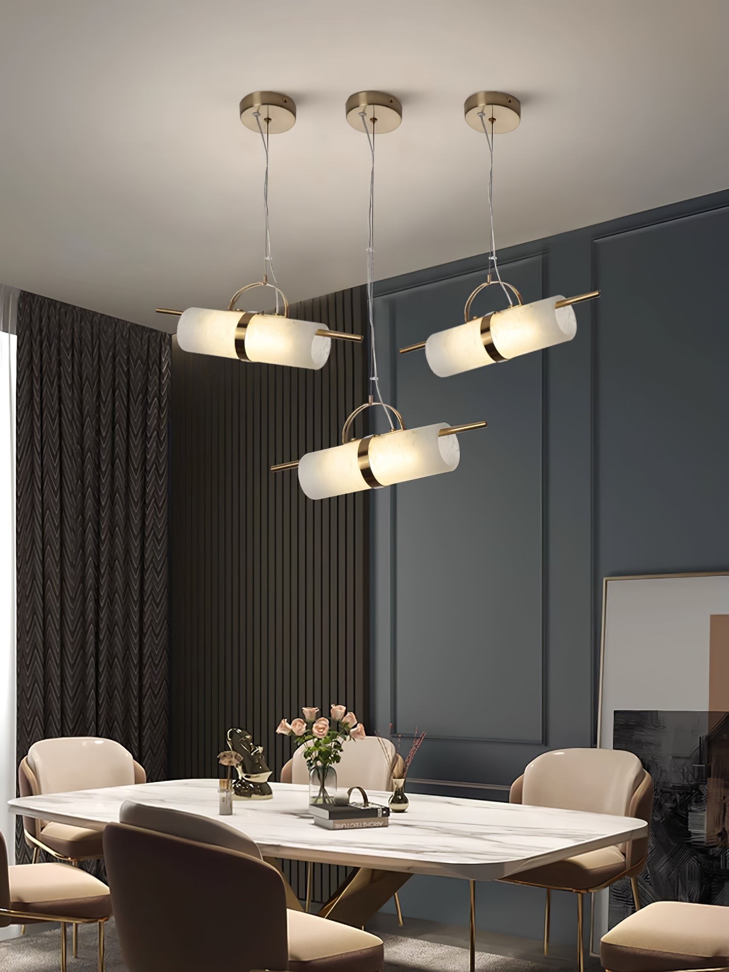 Mini cilindrische albasten hanglamp HL2974