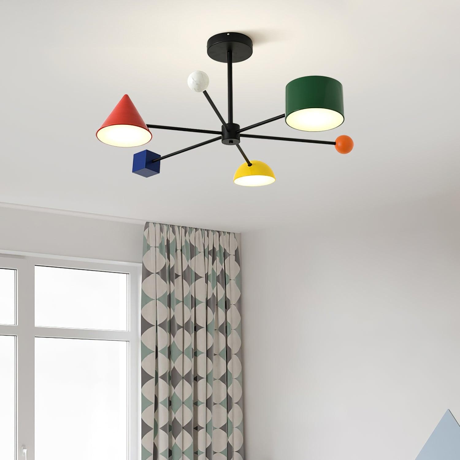 Geometrische kleurrijke plafondlamp HL525