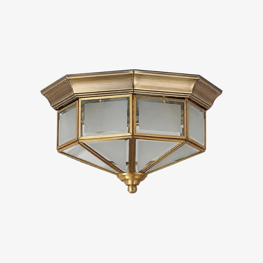 Braleen Antieke Plafondlamp in Lantaarnstijl - Helder Glas Design voor Woon- en Slaapkamer HL2210
