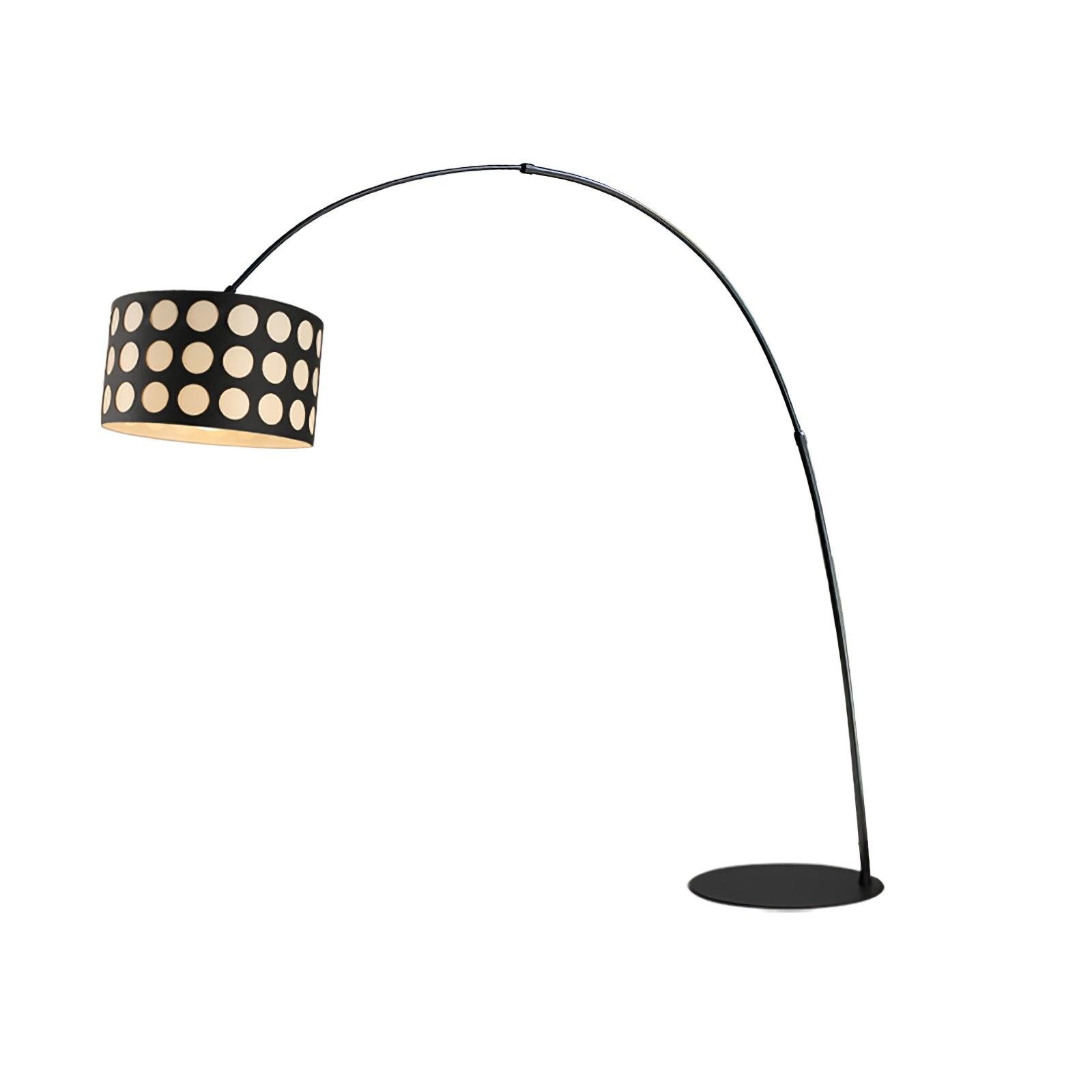 Moderne stoffen vloerlamp met stippenboog HL1119