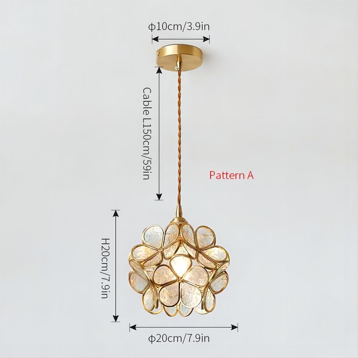 Romantische handgeblazen glazen bloemblad hanglamp HL47