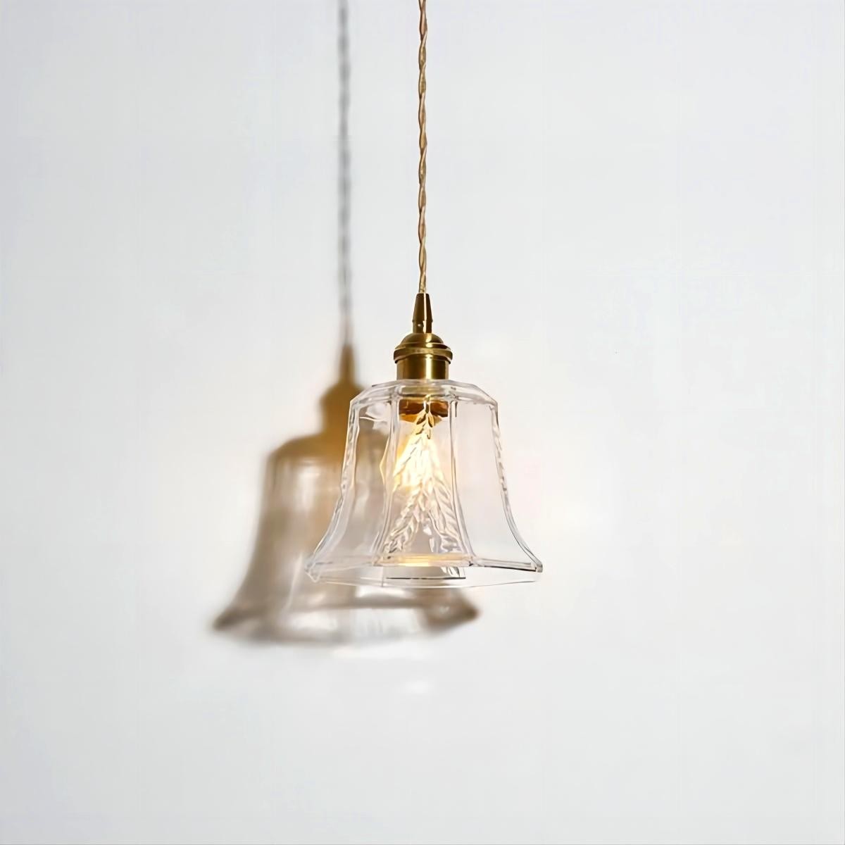 Antiek helder geribbeld glas Slaapkamer keuken hanglamp HL48