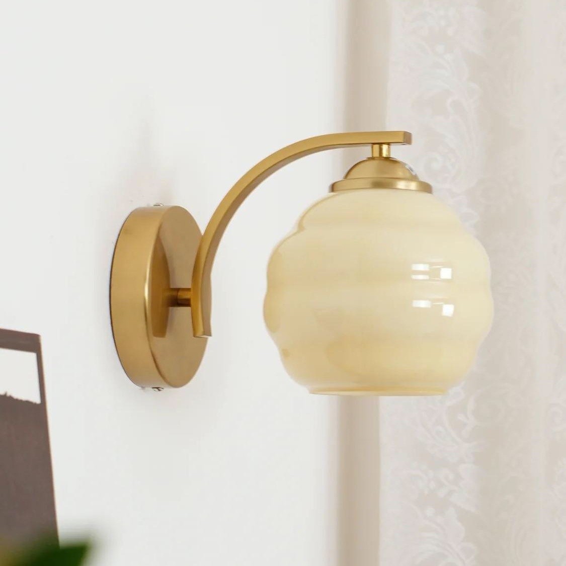 Vintage Glazen Bauhaus Art Deco Wandlamp HL282