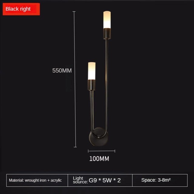 Moderne U-vormige LED-wandlamp met luster HL699