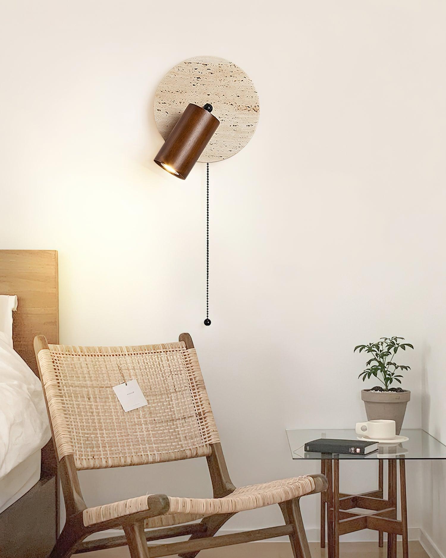Vintage gele travertijn wandlamp HL712