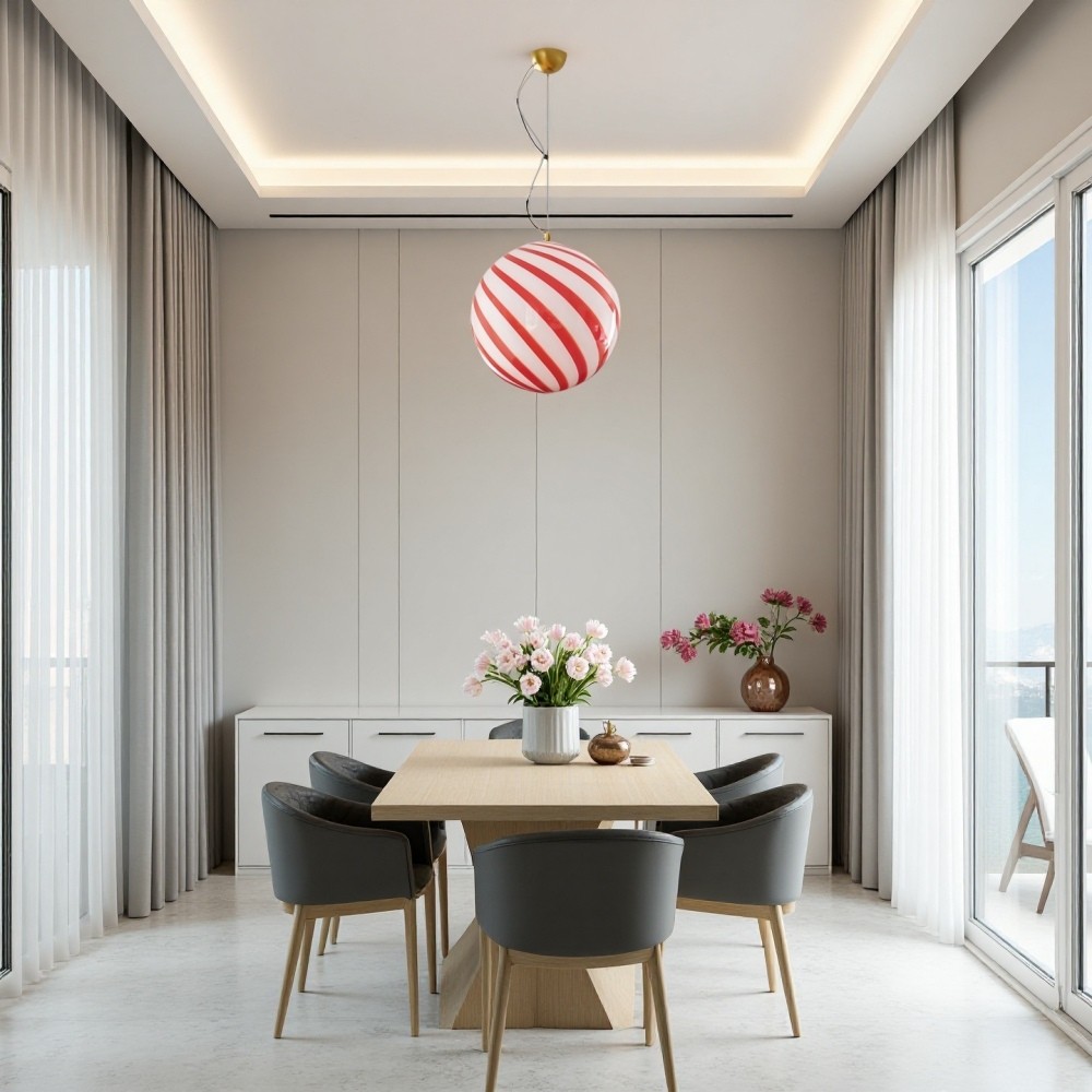 Creatieve Circus Rode Streep Bolvormige Hanglamp HL1084