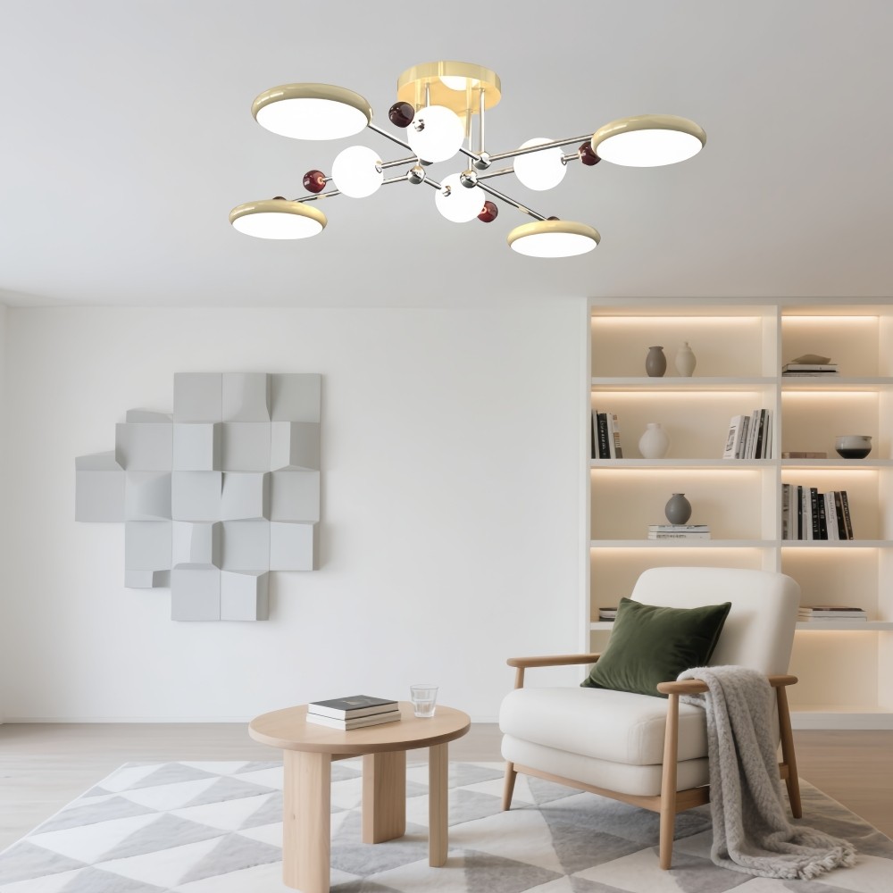 Nordic Sputnik Plafondlamp - Bauhaus Vertakte LED Schijflamp HL1326