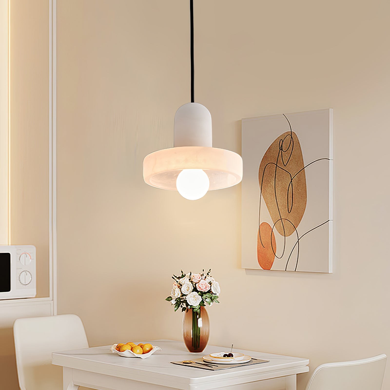 Elegante creatieve witte albasten hanglamp HL993