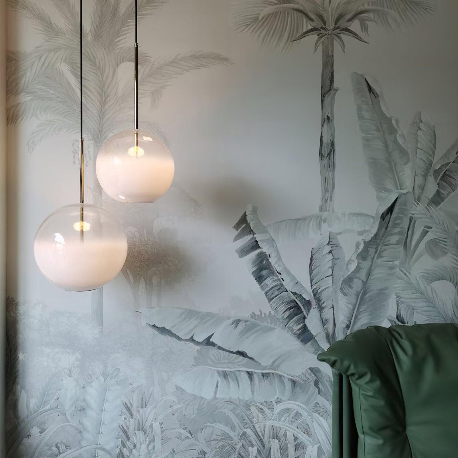Eenvoudige bolvormige druppelvormige glazen hanglamp HL888