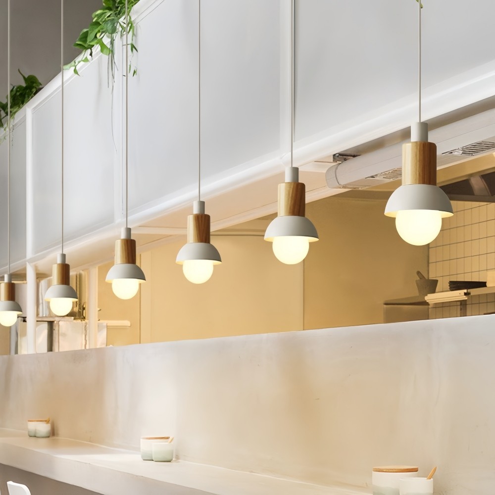 Macaron Iron Hanglamp - Geometrische Houten Lamp voor de Entree HL1065