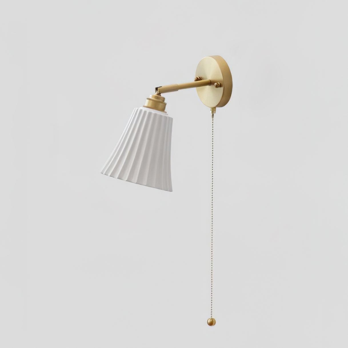 Moderne trekkoord metalen keramiek binnenwandlamp voor slaapkamer HL863