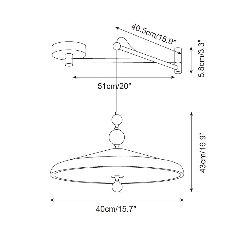 Hanglamp met zwenkarm HL2616