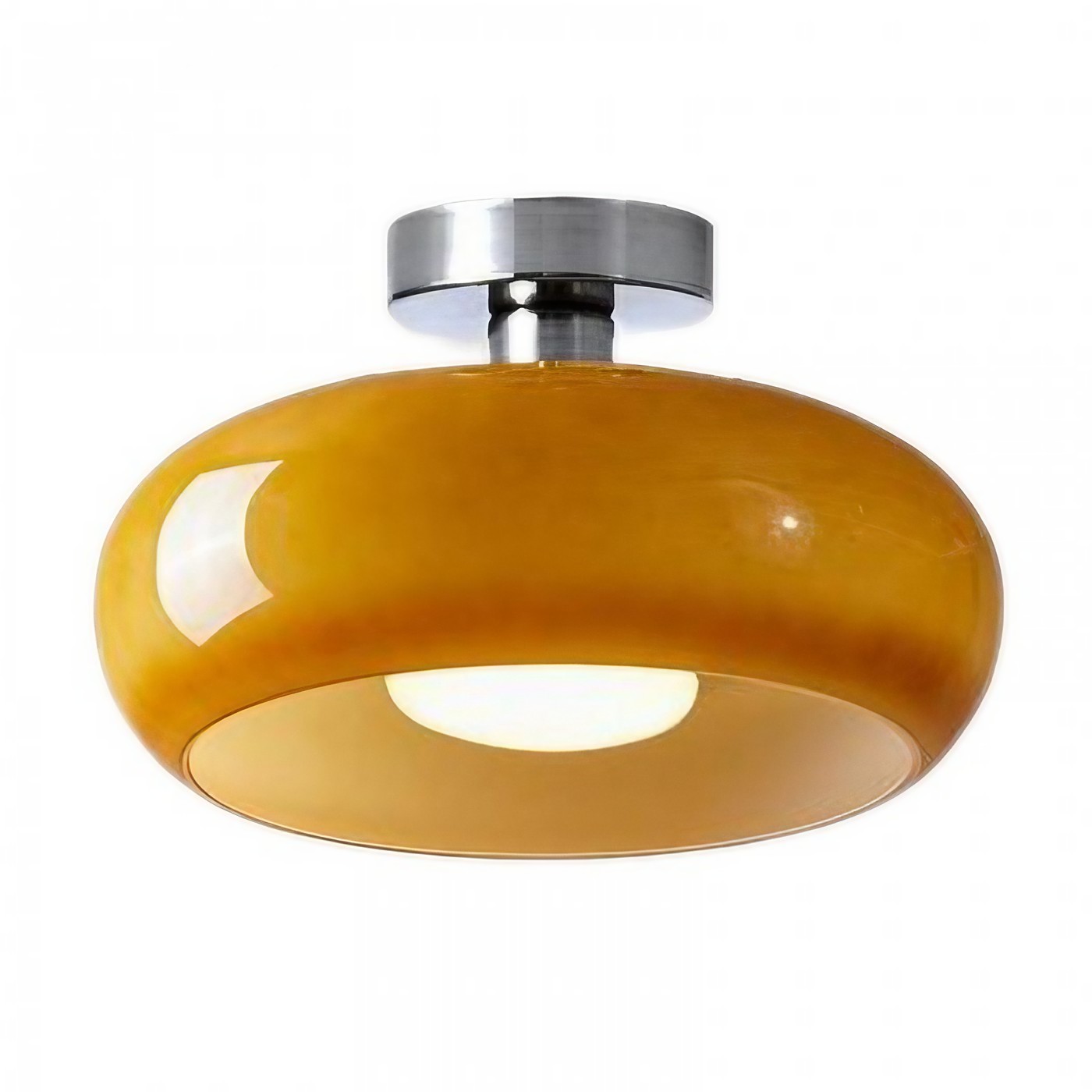 Retro messing schijf Bauhaus glazen plafondlamp HL167