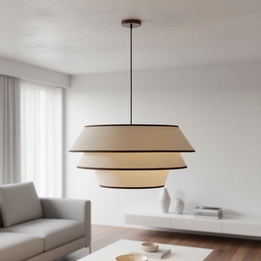 Tarivon hanglamp met stalen frame en stoffen kap - Moderne hanglamp voor eetkamers HL1875